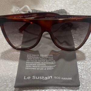 Le Specs Eco Aware tortoise oversize Sunglasses